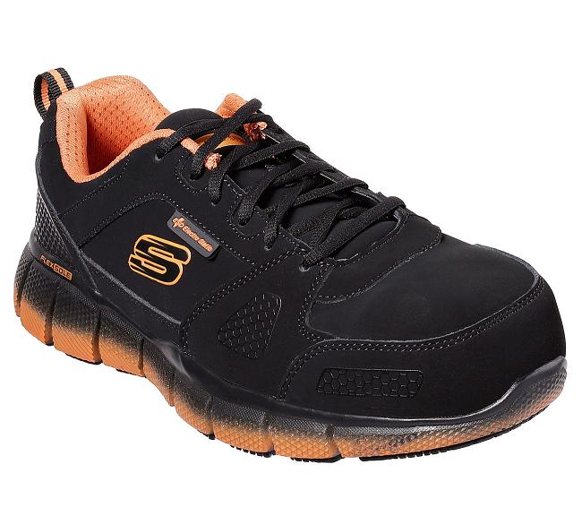 Zapatos de Trabajo Skechers Hombre - Telfin Negro ZWMCY2984